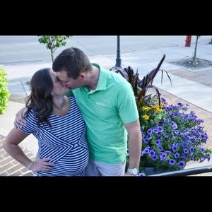 Blue and white stripe Maternity dress size medium